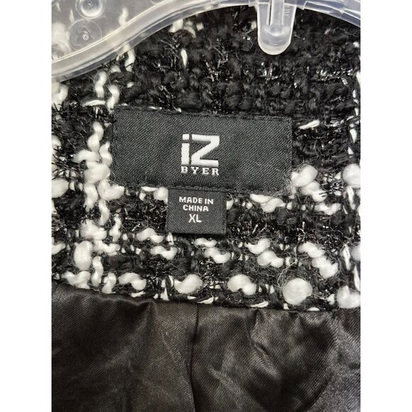 IZ BYER Women's Double Breasted White/ Black Pea Coat Size XL - Picture 3 of 10